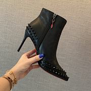 Fortok Christian Louboutin Calfskin Willetta 100 Ankle Boots Black - 2