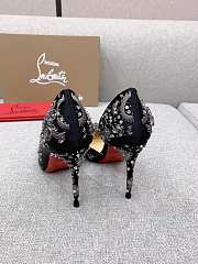 Fortok Christian Louboutin Black Satin Brodiriza Embellished Pumps - 3