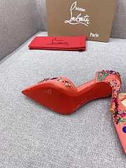 Fortok Christian Louboutin Pink Satin Brodiriza Embellished Pumps - 4