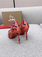 Fortok Christian Louboutin Pink Satin Brodiriza Embellished Pumps - 3