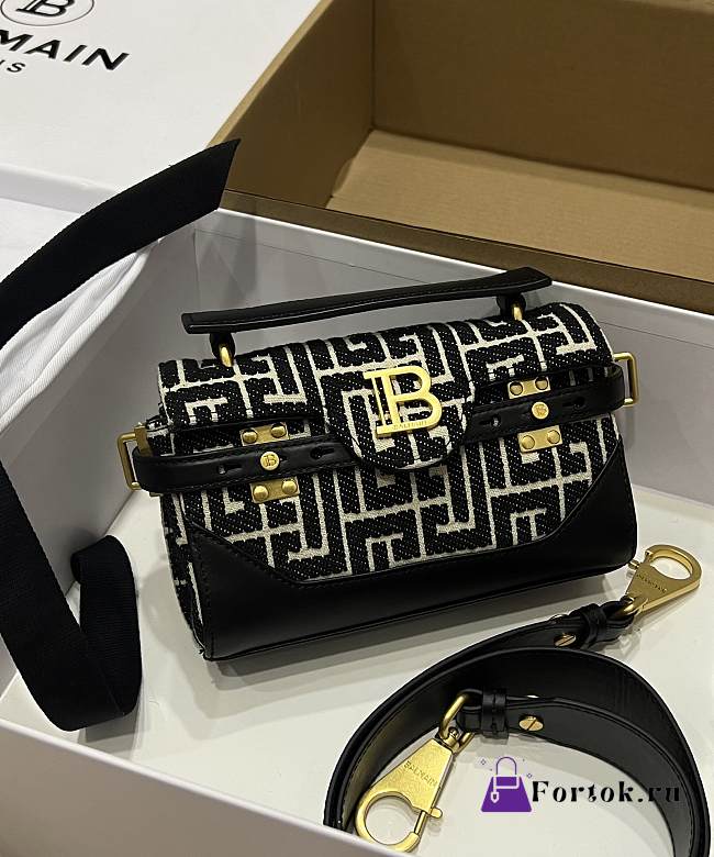 Fortok Balmain B-Buzz Monogram Shoulder Bag 19x12x7.5cm - 1