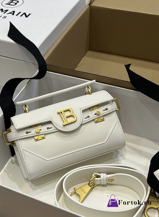 Fortok Balmain B-Buzz White Shoulder Bag 19x12x7.5cm - 1