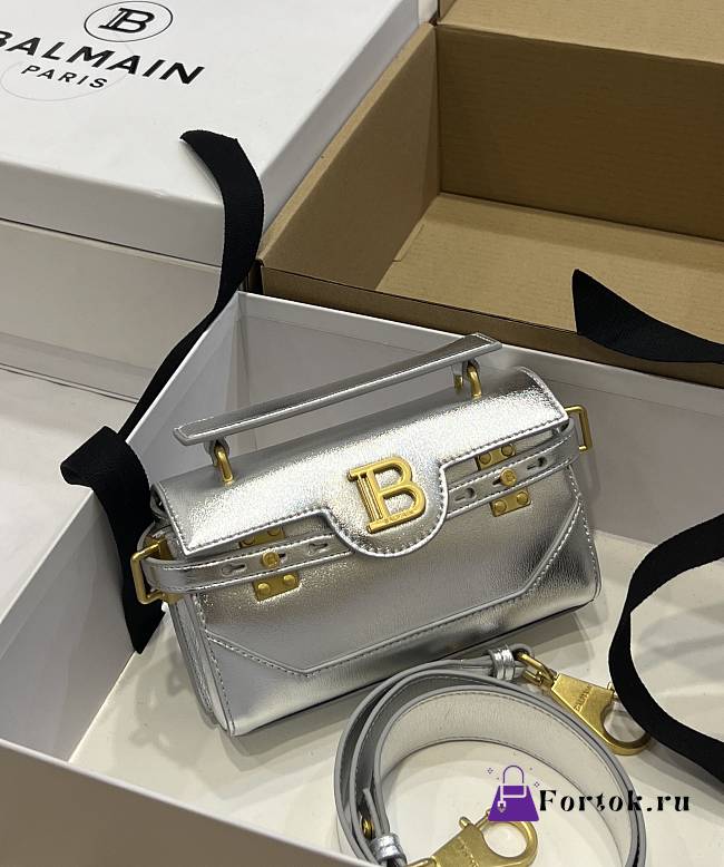 Fortok Balmain B-Buzz Silver Shoulder Bag 19x12x7.5cm - 1
