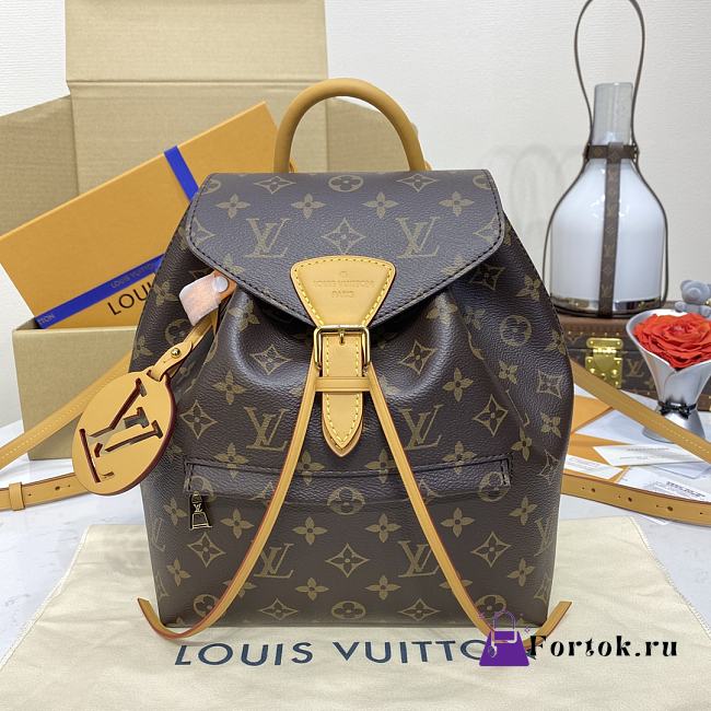 Fortok Louis Vuitton Montsouris Backpack Monogram Canvas Brown M45501 26.5x23x10.5cm  - 1