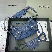 Fortok Balenciaga Le Cagole Crossbody Bag Dark Blue Denim 180607 26x12x6cm - 1