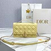 Fortok Dior Miss Lambskin Cannage Pattern Bag Yellow 24x14x7.5cm - 1