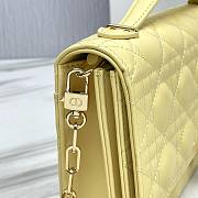 Fortok Dior Miss Lambskin Cannage Pattern Bag Yellow 24x14x7.5cm - 5