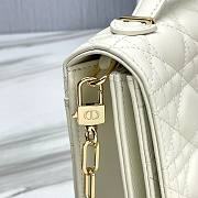 Fortok Dior Miss Lambskin Cannage Pattern Bag White 24x14x7.5cm - 5