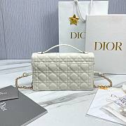 Fortok Dior Miss Lambskin Cannage Pattern Bag White 24x14x7.5cm - 4