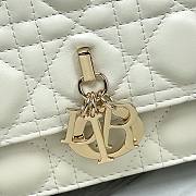 Fortok Dior Miss Lambskin Cannage Pattern Bag White 24x14x7.5cm - 2