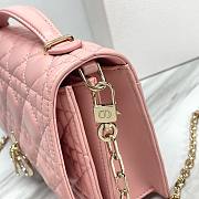 Fortok Dior Miss Lambskin Cannage Pattern Bag Pink 24x14x7.5cm - 6