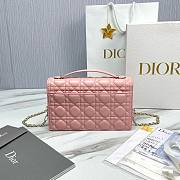 Fortok Dior Miss Lambskin Cannage Pattern Bag Pink 24x14x7.5cm - 2