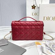 Fortok Dior Miss Lambskin Cannage Pattern Bag Red 24x14x7.5cm - 4