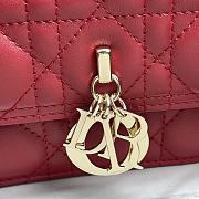 Fortok Dior Miss Lambskin Cannage Pattern Bag Red 24x14x7.5cm - 2