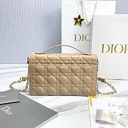 Fortok Dior Miss Lambskin Cannage Pattern Bag Beige 24x14x7.5cm - 5