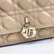 Fortok Dior Miss Lambskin Cannage Pattern Bag Beige 24x14x7.5cm - 3
