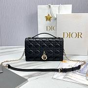 Fortok Dior Miss Lambskin Cannage Pattern Bag Black 24x14x7.5cm - 1