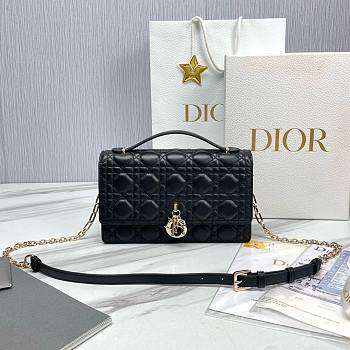 Fortok Dior Miss Lambskin Cannage Pattern Bag Black 24x14x7.5cm