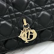 Fortok Dior Miss Lambskin Cannage Pattern Bag Black 24x14x7.5cm - 6