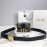 Fortok Dior Montaigne Mini Box Bag Blue 18813-2 17.5x11.5x5cm - 1