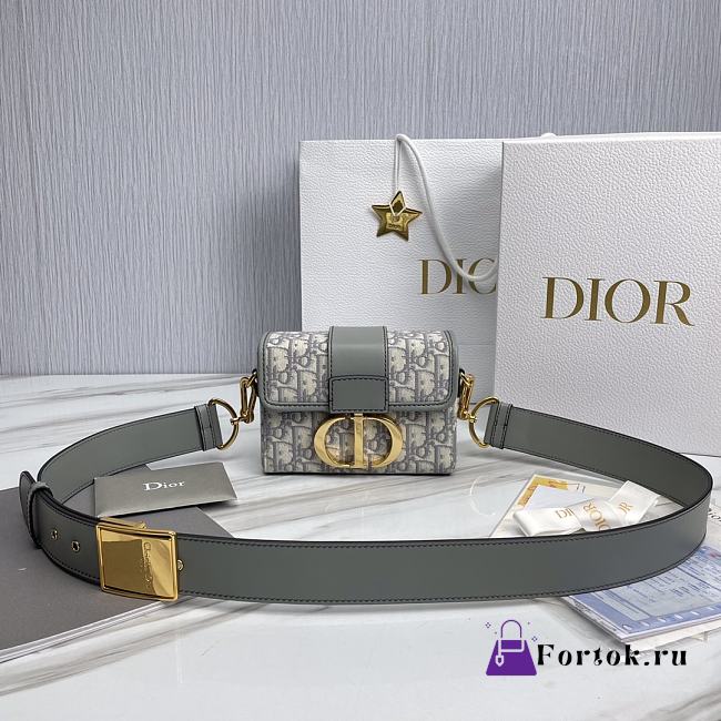 Fortok Dior Montaigne Mini Box Bag Grey 18813-2 17.5x11.5x5cm - 1