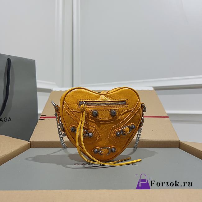 Fortok Balenciaga Le Cagole Heart Bag Yellow 17x15x5cm - 1