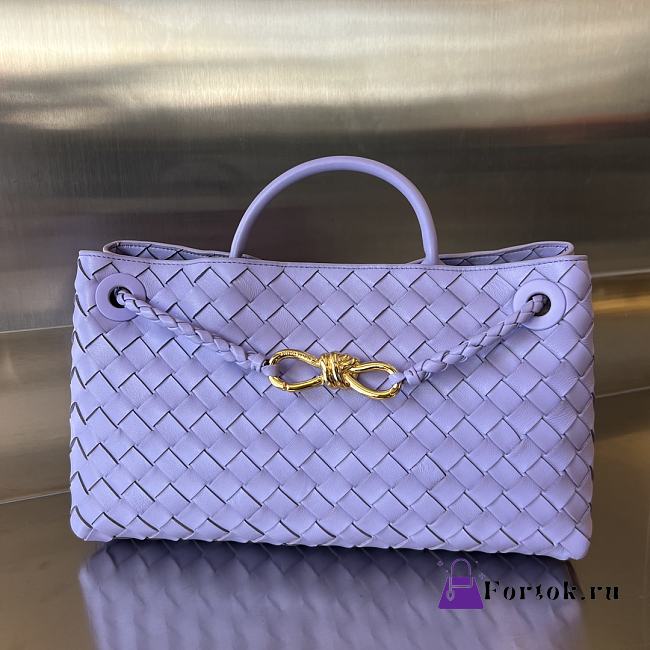 Fortok Bottega Veneta Small East West Andiamo Bag Purple 29x18x10cm - 1