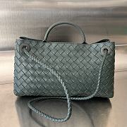 Fortok Bottega Veneta Small East West Andiamo Bag Dark Green 29x18x10cm - 6
