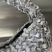 Fortok Bottega Veneta Silver Metallic Cabat Bucket Bag 762687 35.5x21x13cm - 4