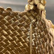 Fortok Bottega Veneta Gold Metallic Cabat Bucket Bag 762687 35.5x21x13cm - 5