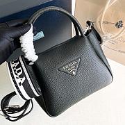 Fortok Prada Logo-embellished Leather Bag Black 1BC145 23x21x10cm - 1
