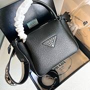 Fortok Prada Logo-embellished Leather Bag Black 1BC145 23x21x10cm - 6
