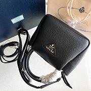 Fortok Prada Logo-embellished Leather Bag Black 1BC145 23x21x10cm - 4