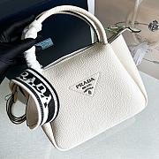Fortok Prada Logo-embellished Leather Bag White 1BC145 23x21x10cm - 1