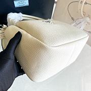 Fortok Prada Logo-embellished Leather Bag White 1BC145 23x21x10cm - 5