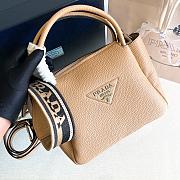 Fortok Prada Logo-embellished Leather Bag Brown 1BC145 23x21x10cm - 1