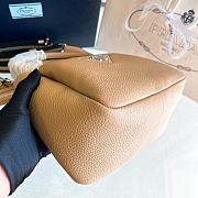 Fortok Prada Logo-embellished Leather Bag Brown 1BC145 23x21x10cm - 6