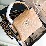 Fortok Prada Logo-embellished Leather Bag Brown 1BC145 23x21x10cm - 5