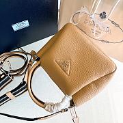 Fortok Prada Logo-embellished Leather Bag Brown 1BC145 23x21x10cm - 4