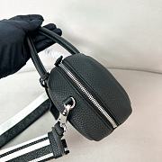 Fortok Prada Leather Top-handle Bag Black 1BB102 24x12x8.5cm - 6
