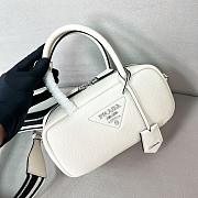 Fortok Prada Leather Top-handle Bag White 1BB102 24x12x8.5cm - 1
