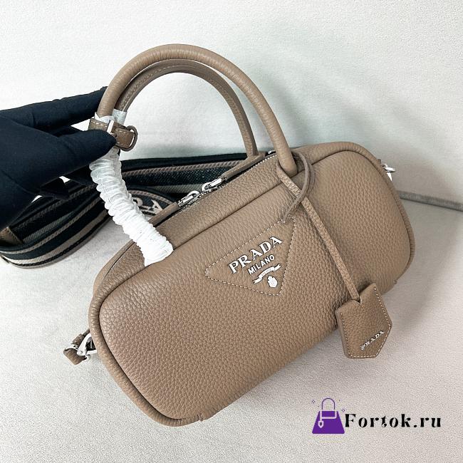 Fortok Prada Leather Top-handle Bag Clay 1BB102 24x12x8.5cm - 1