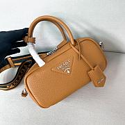 Fortok Prada Leather Top-handle Bag Caramel 1BB102 24x12x8.5cm - 1