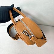 Fortok Prada Leather Top-handle Bag Caramel 1BB102 24x12x8.5cm - 6