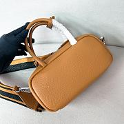 Fortok Prada Leather Top-handle Bag Caramel 1BB102 24x12x8.5cm - 4