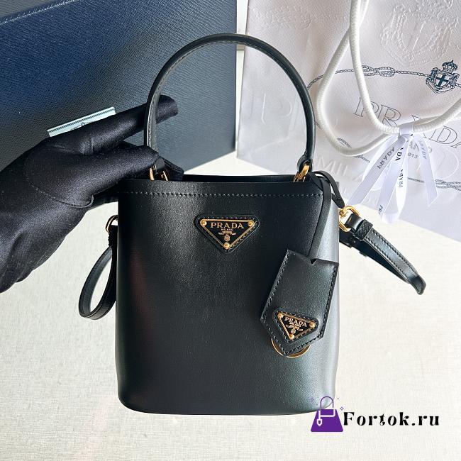 Fortok Prada Bucket Bag Black 1BA373 16x15x9.5cm - 1