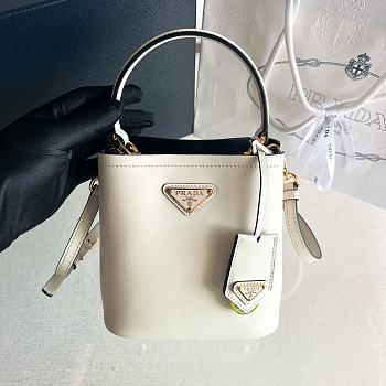 Fortok Prada Bucket Bag White 1BA373 16x15x9.5cm