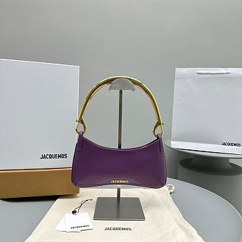 Fortok Jacquemus Le Bisou Mousqueton Shoulder Bag Purple E68878 26x15x2cm