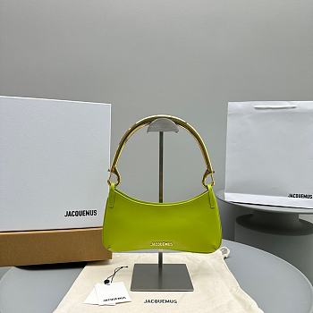 Fortok Jacquemus Le Bisou Mousqueton Shoulder Bag Neon Green E68878 26x15x2cm