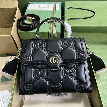 Fortok Gucci GG Matelasse Black Shoulder Bag 25.5x20.5x12.5cm